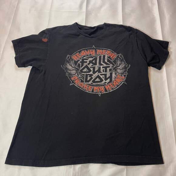 Fall Out Boy Shirt Black Heavy Metal Graphic - Picture 1 of 4